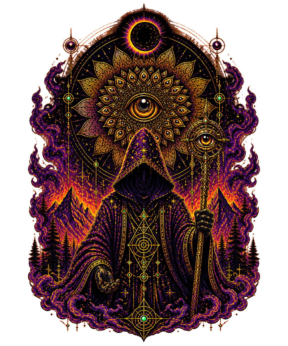 PSYPHER // The Many-Eyed Tee back artwork